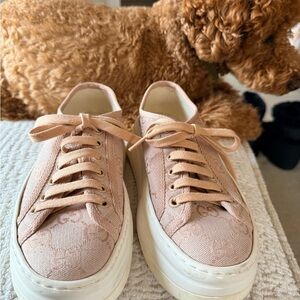 Stylish Pink Lace-Up Sneakers